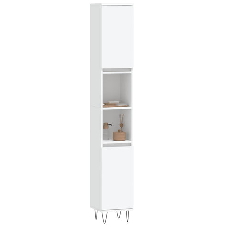 Vidaxl badkamerkast 30x30x190 cm bewerkt hout wit