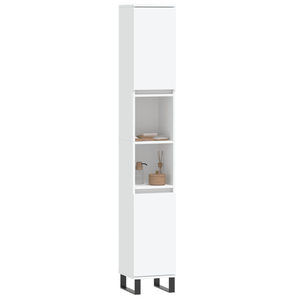 Vidaxl badkamerkast 30x30x190 cm bewerkt hout wit