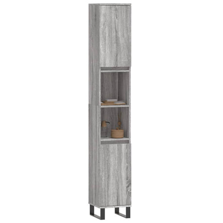Vidaxl badkamerkast 30x30x190 cm bewerkt hout grijs sonoma eikenkleur