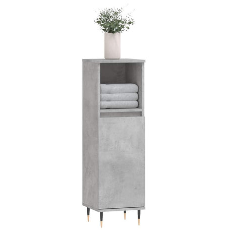 Vidaxl badkamerkast 30x30x100 cm bewerkt hout betongrijs