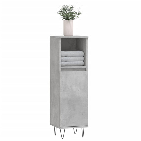Vidaxl badkamerkast 30x30x100 cm bewerkt hout betongrijs