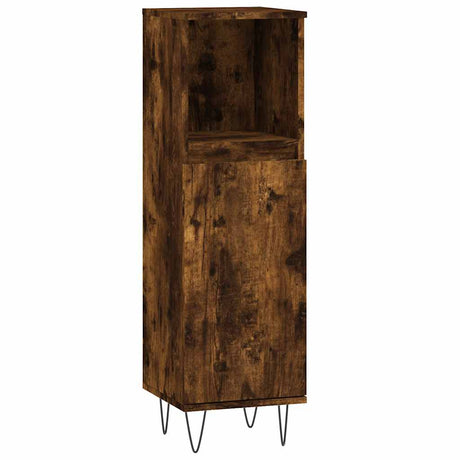 Vidaxl badkamerkast 30x30x100 cm bewerkt hout gerookt eikenkleurig