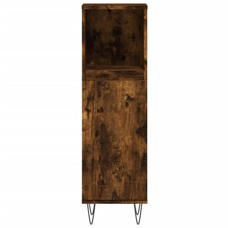 Vidaxl badkamerkast 30x30x100 cm bewerkt hout gerookt eikenkleurig