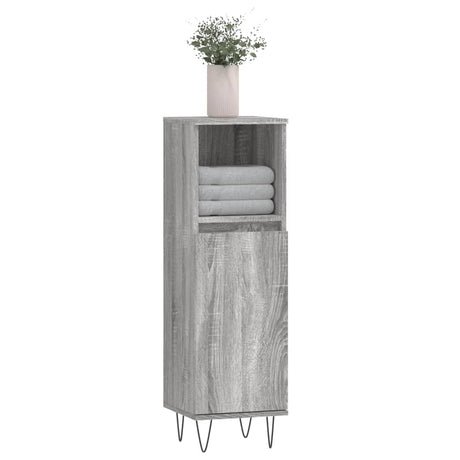 Vidaxl badkamerkast 30x30x100 cm bewerkt hout grijs sonoma eikenkleur