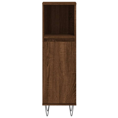 Vidaxl badkamerkast 30x30x100 cm bewerkt hout bruin eikenkleur