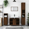 Vidaxl badkamerkast 30x30x100 cm bewerkt hout bruin eikenkleur