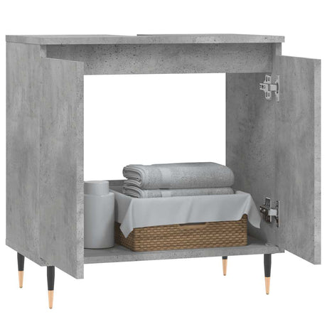 Vidaxl badkamerkast 58x33x60 cm bewerkt hout betongrijs