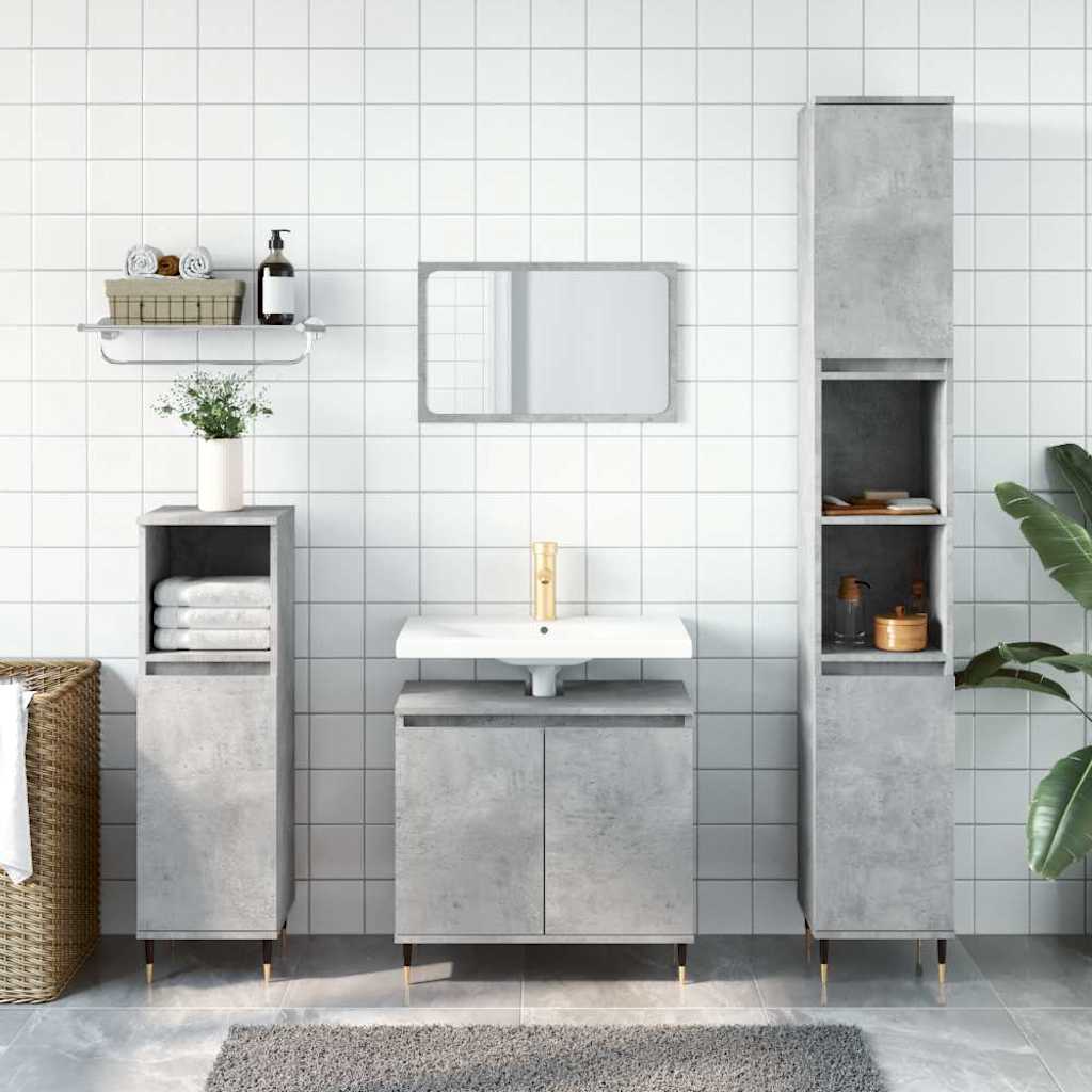 Vidaxl badkamerkast 58x33x60 cm bewerkt hout betongrijs