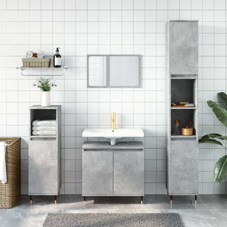 Vidaxl badkamerkast 58x33x60 cm bewerkt hout betongrijs