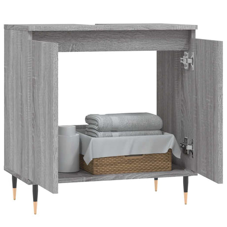 Vidaxl badkamerkast 58x33x60 cm bewerkt hout grijs sonoma eikenkleurig