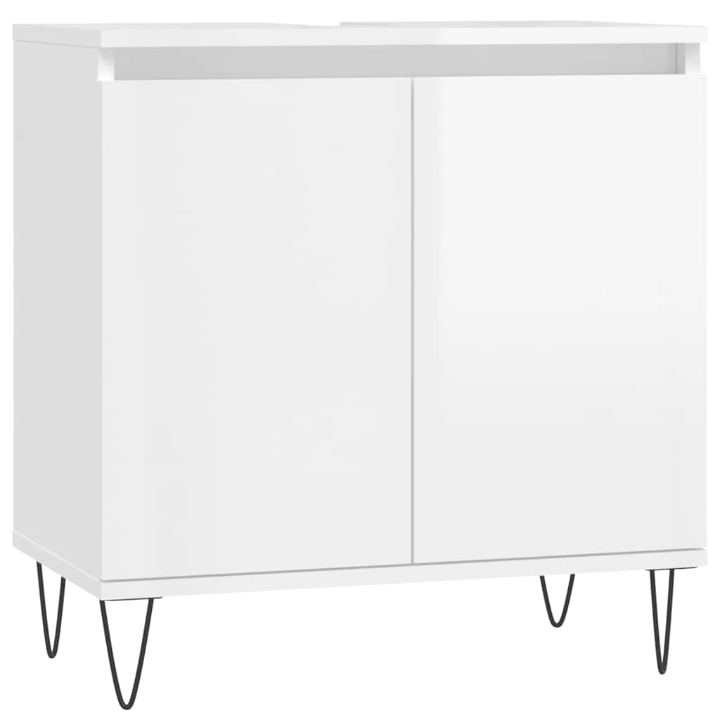 Vidaxl badkamerkast 58x33x60 cm bewerkt hout hoogglans wit