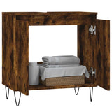 Vidaxl badkamerkast 58x33x60 cm bewerkt hout gerookt eikenkleurig
