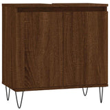 Vidaxl badkamerkast 58x33x60 cm bewerkt hout bruin eikenkleur