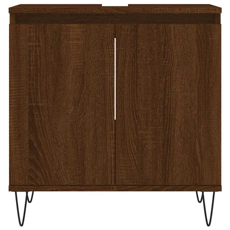 Vidaxl badkamerkast 58x33x60 cm bewerkt hout bruin eikenkleur