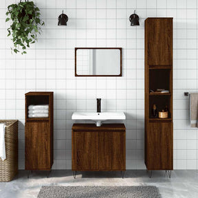 Vidaxl badkamerkast 58x33x60 cm bewerkt hout bruin eikenkleur
