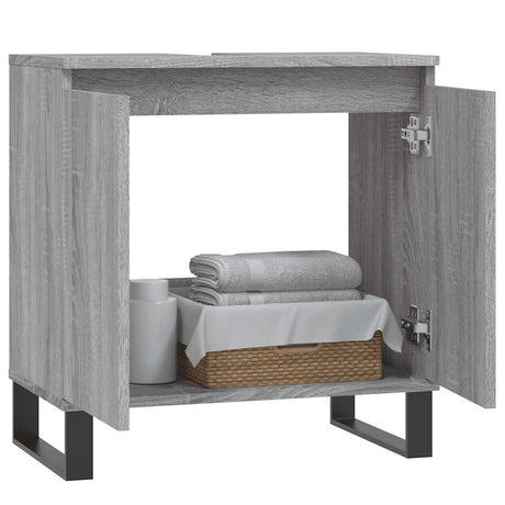 Vidaxl badkamerkast 58x33x60 cm bewerkt hout grijs sonoma eikenkleurig