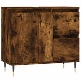 Vidaxl badkamerkast 65x33x60 cm bewerkt hout gerookt eikenkleurig