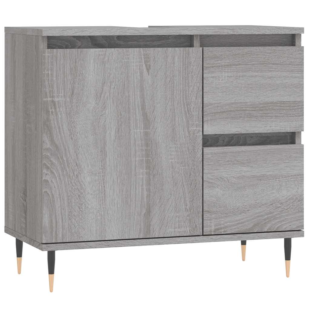 Vidaxl badkamerkast 65x33x60 cm bewerkt hout grijs sonoma eikenkleurig