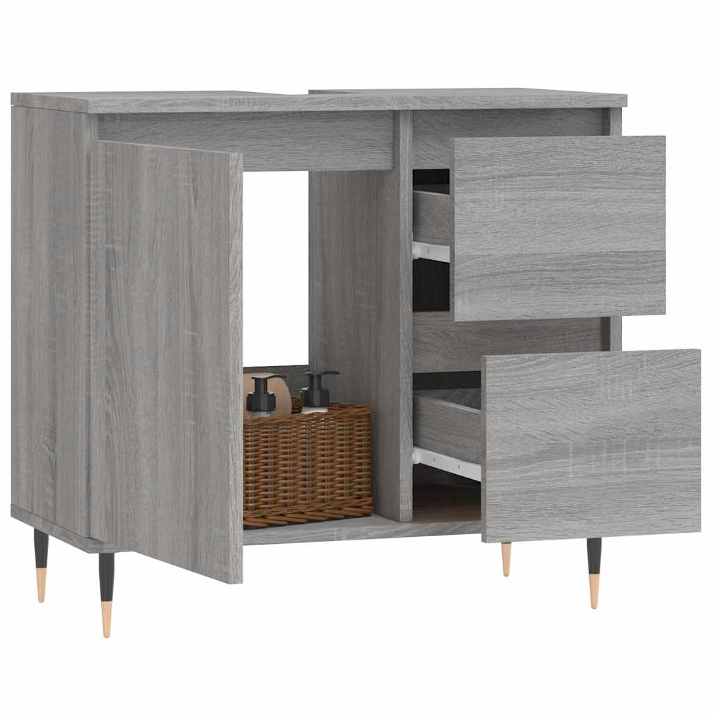 Vidaxl badkamerkast 65x33x60 cm bewerkt hout grijs sonoma eikenkleurig