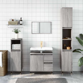 Vidaxl badkamerkast 65x33x60 cm bewerkt hout grijs sonoma eikenkleurig