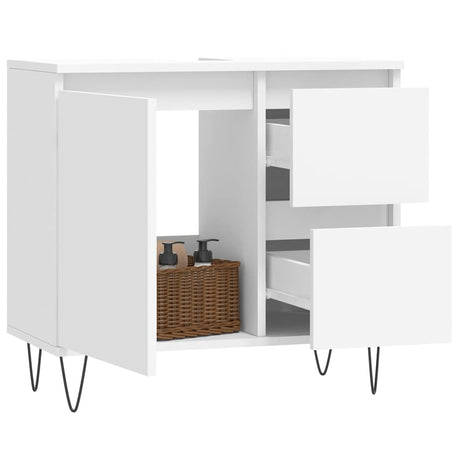 Vidaxl badkamerkast 65x33x60 cm bewerkt hout wit