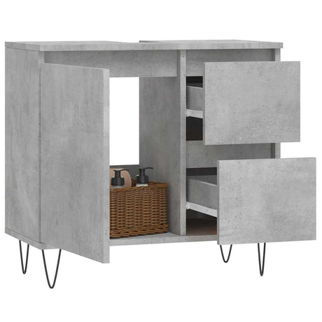 Vidaxl badkamerkast 65x33x60 cm bewerkt hout betongrijs