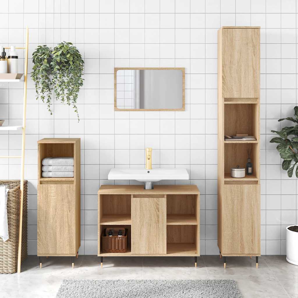 Vidaxl badkamerkast 80x33x60 cm bewerkt hout sonoma eikenkleurig