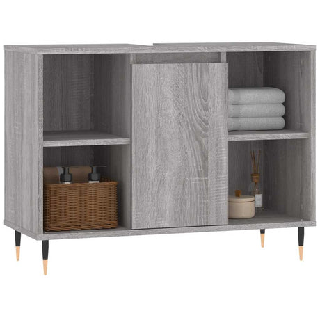 Vidaxl badkamerkast 80x33x60 cm bewerkt hout grijs sonoma eikenkleurig