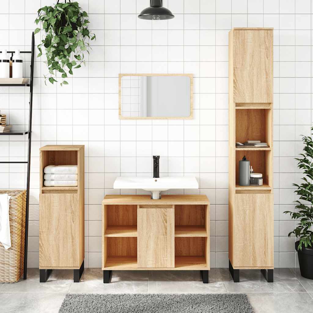 Vidaxl badkamerkast 80x33x60 cm bewerkt hout sonoma eikenkleurig