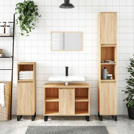 Vidaxl badkamerkast 80x33x60 cm bewerkt hout sonoma eikenkleurig