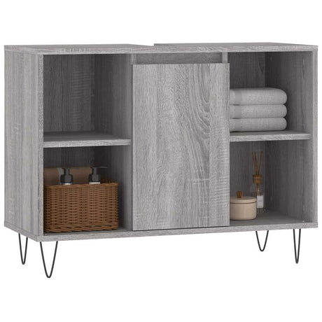 Vidaxl badkamerkast 80x33x60 cm bewerkt hout grijs sonoma eikenkleurig