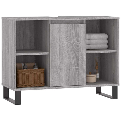 Vidaxl badkamerkast 80x33x60 cm bewerkt hout grijs sonoma eikenkleurig