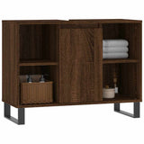 Vidaxl badkamerkast 80x33x60 cm bewerkt hout bruin eikenkleur