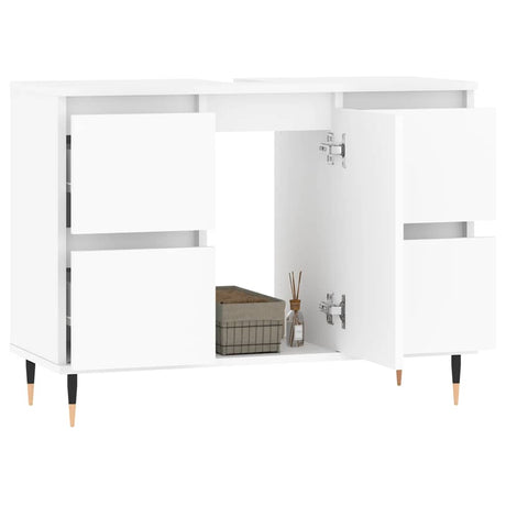 Vidaxl badkamerkast 80x33x60 cm bewerkt hout wit