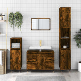 Vidaxl badkamerkast 80x33x60 cm bewerkt hout gerookt eikenkleurig