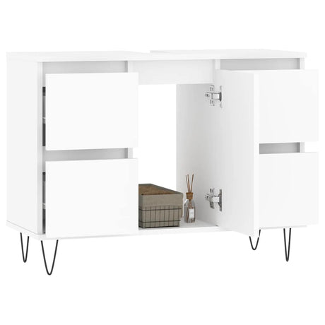 Vidaxl badkamerkast 80x33x60 cm bewerkt hout wit