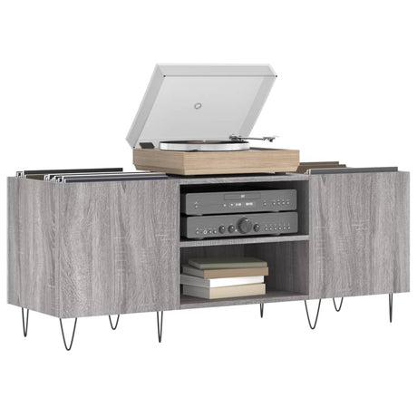 Vidaxl platenkast 121x38x48 cm bewerkt hout grijs sonoma eikenkleurig