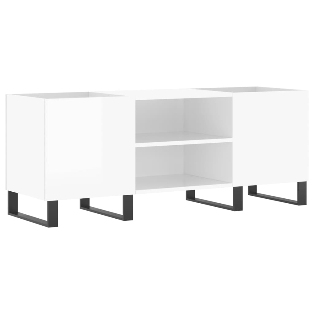 Vidaxl platenkast 121x38x48 cm bewerkt hout hoogglans wit