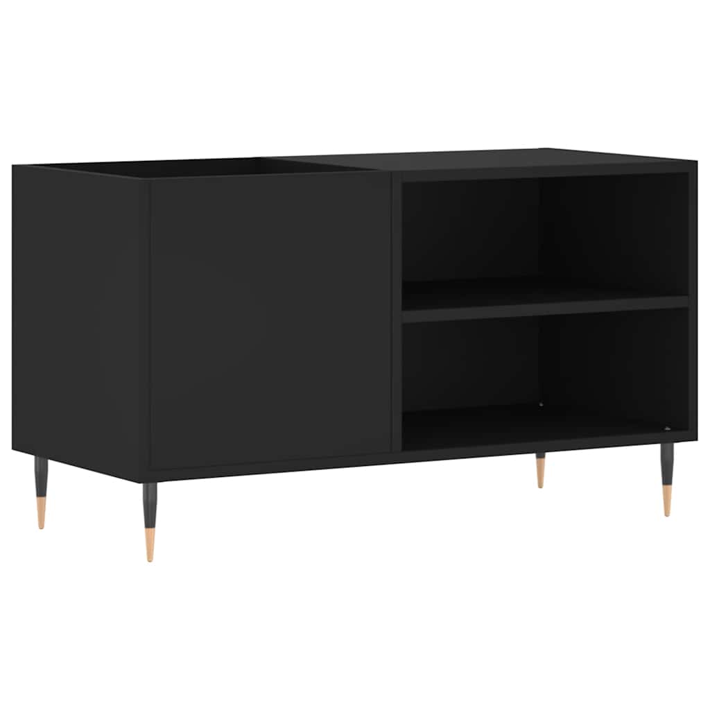 Vidaxl platenkast 85x38x48 cm bewerkt hout zwart