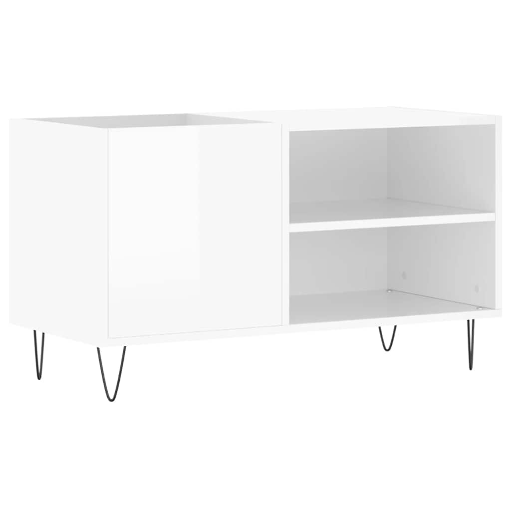 Vidaxl platenkast 85x38x48 cm bewerkt hout hoogglans wit