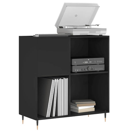 Vidaxl platenkast 84,5x38x89 cm bewerkt hout zwart
