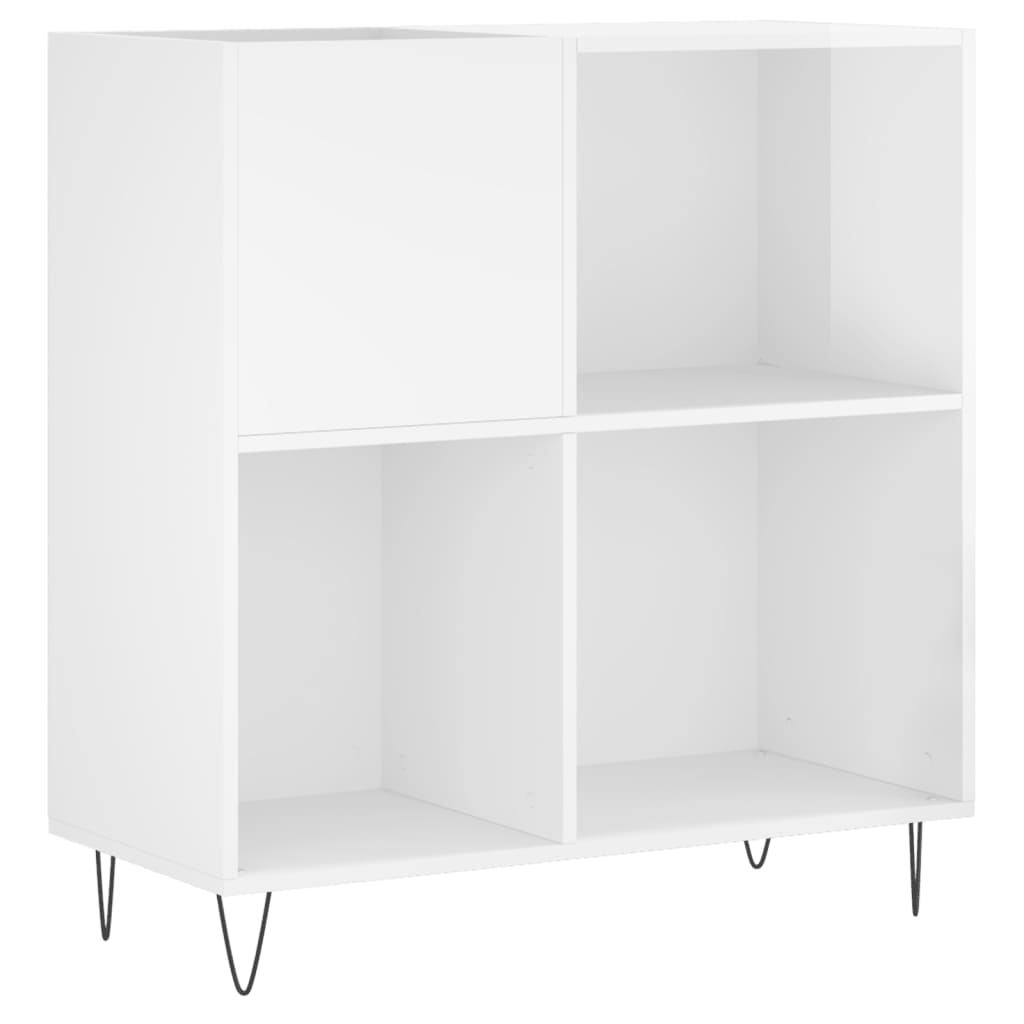 Vidaxl platenkast 84,5x38x89 cm bewerkt hout hoogglans wit
