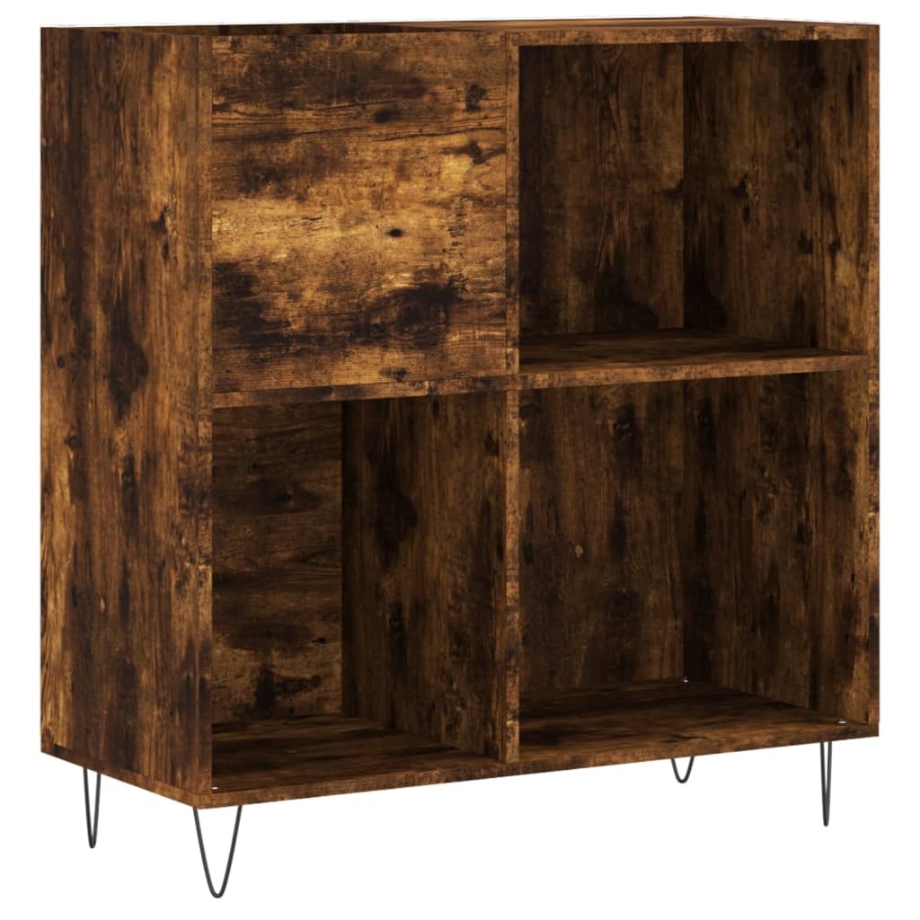 Vidaxl platenkast 84,5x38x89 cm bewerkt hout gerookt eikenkleurig