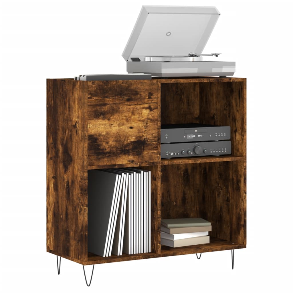 Vidaxl platenkast 84,5x38x89 cm bewerkt hout gerookt eikenkleurig