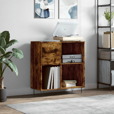 Vidaxl platenkast 84,5x38x89 cm bewerkt hout gerookt eikenkleurig