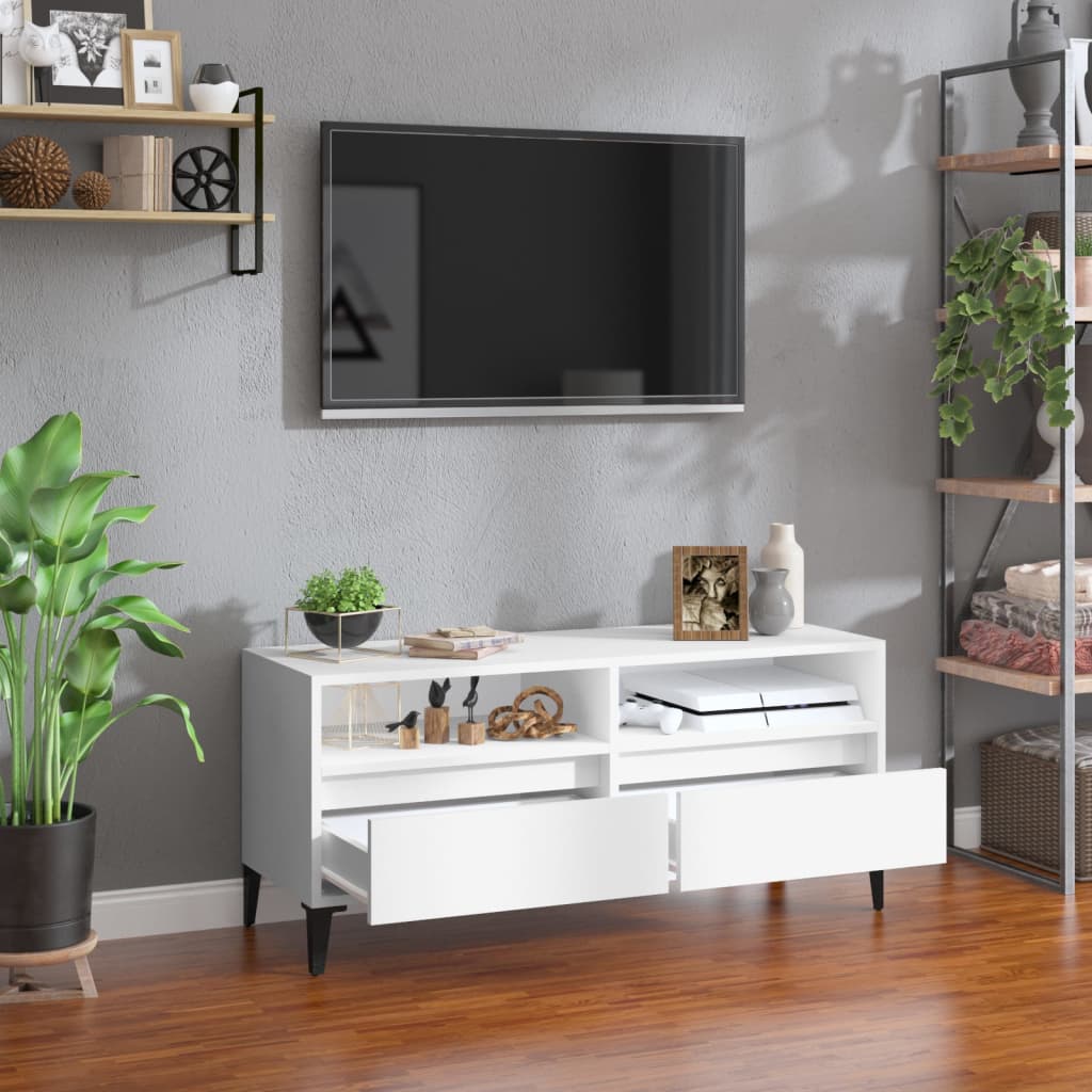 Vidaxl tv-meubel 100x34,5x44,5 cm bewerkt hout wit