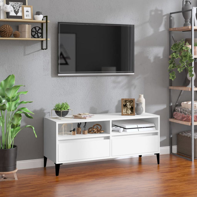 Vidaxl tv-meubel 100x34,5x44,5 cm bewerkt hout wit