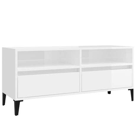 Vidaxl tv-meubel 100x34,5x44,5 cm bewerkt hout hoogglans wit