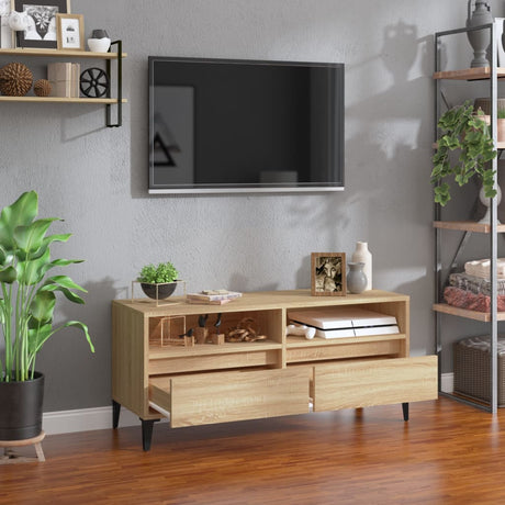 Vidaxl tv-meubel 100x34,5x44,5 cm bewerkt hout sonoma eikenkleurig