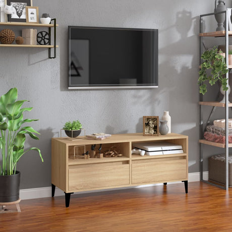 Vidaxl tv-meubel 100x34,5x44,5 cm bewerkt hout sonoma eikenkleurig